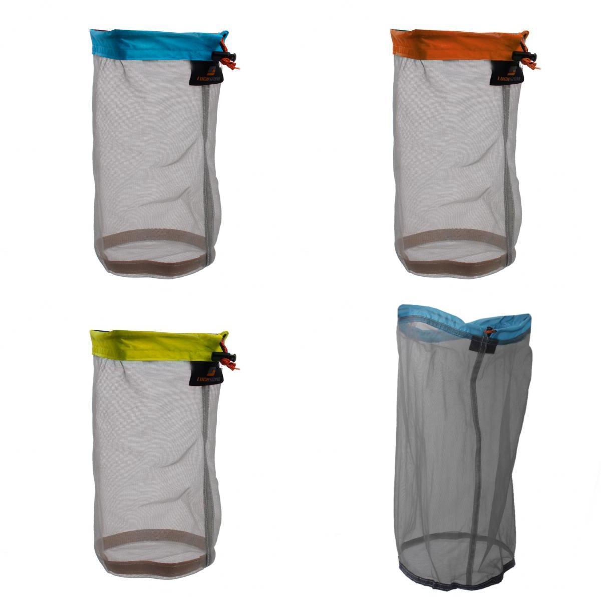4 Pieces Ultra Light Mesh Stuff Sack Storage Bag Pouch for Tavel Camping