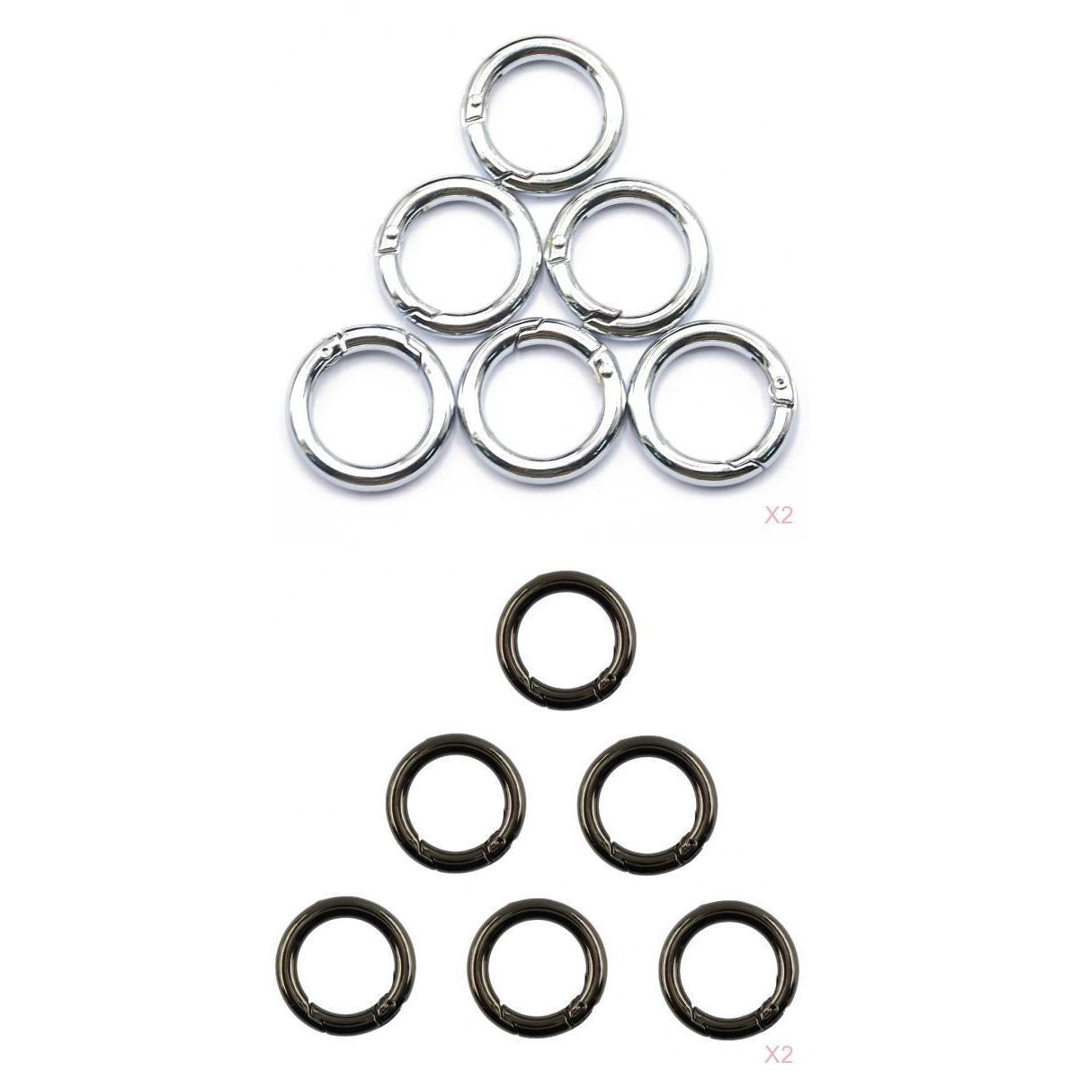 24 Pcs Alloy Round Spring Snap Hooks clip Handbag Purse Shoulder Strap