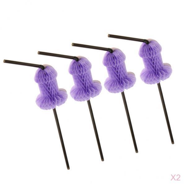 8 Pieces Novelty Willy Honeycomb Drinking Straw Stag Night Bachelor Party