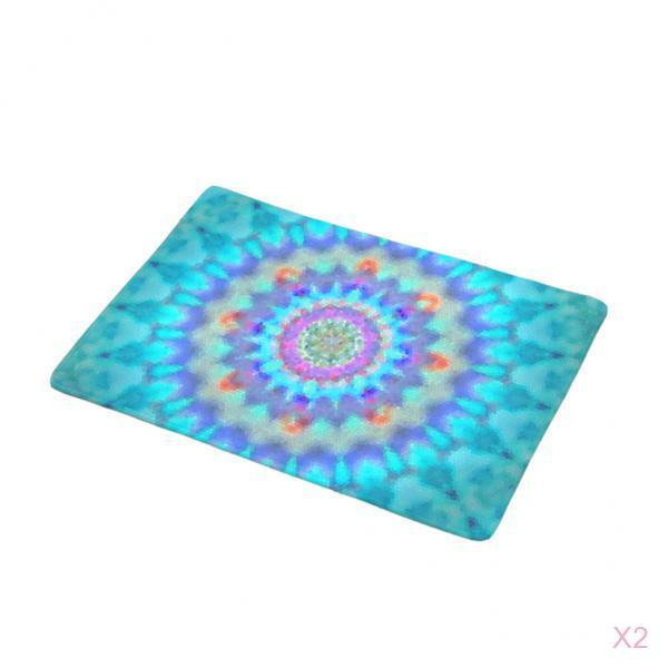 2Pcs Indoor Door Mat Non Slip Boho Rug Latex Backing Shoe Scraper 40x60cm 10
