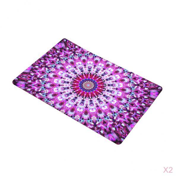 2Pcs Indoor Door Mat Non Slip Boho Rug Latex Backing Shoe Scraper 40x60cm 14