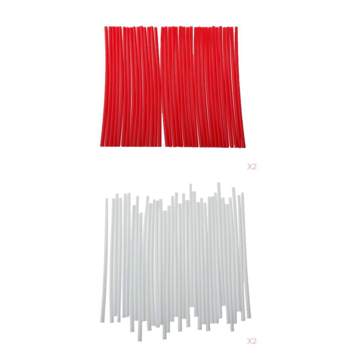 4 Pack Universal Motocross Wheel Rim Spoke Wraps Skins Cover Red/White