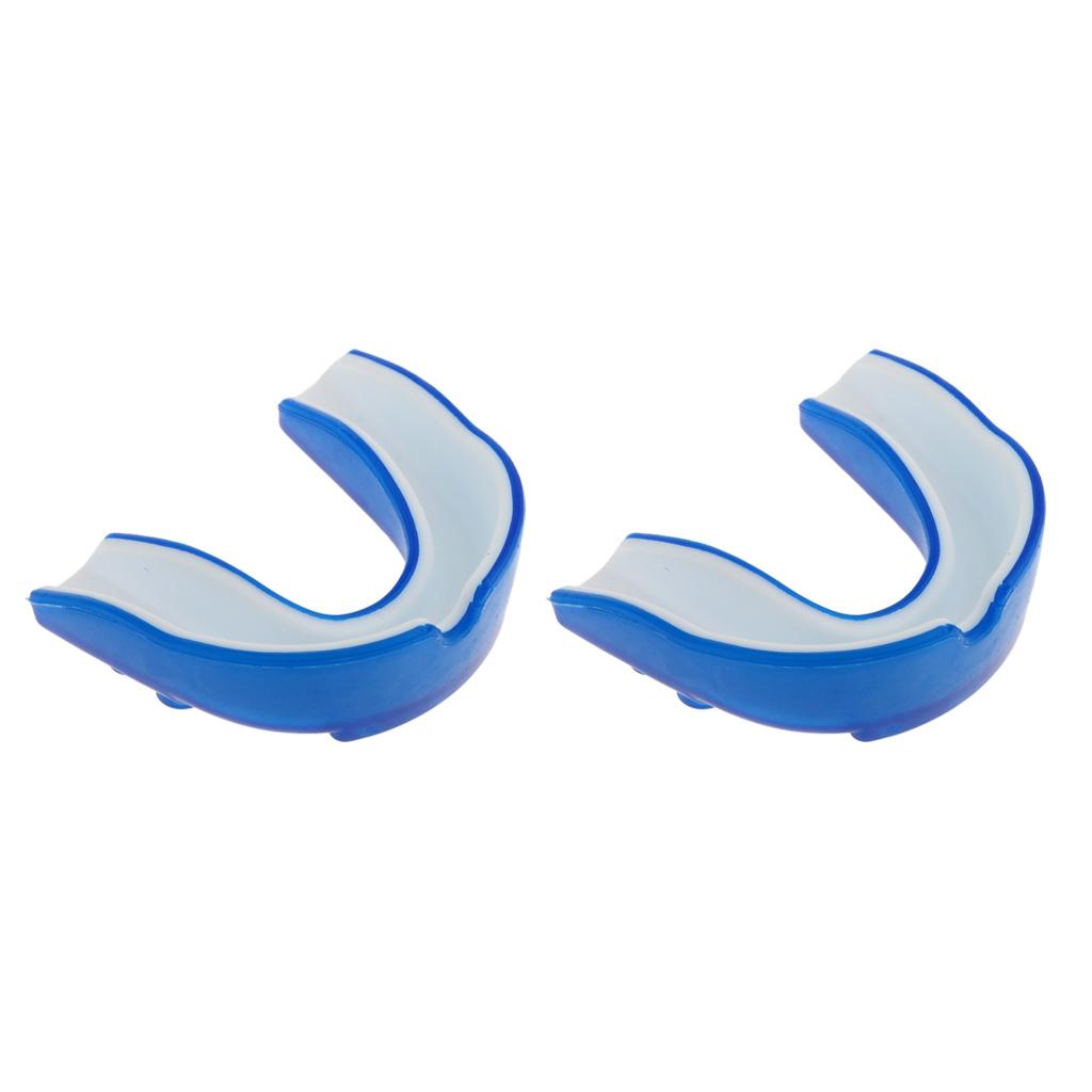 2 Silicone Alignment Mouth Guards Boxing MMA Teeth Protector Gum Shield Blue
