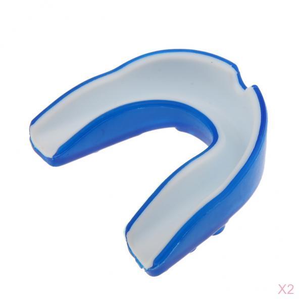 2 Silicone Alignment Mouth Guards Boxing MMA Teeth Protector Gum Shield Blue