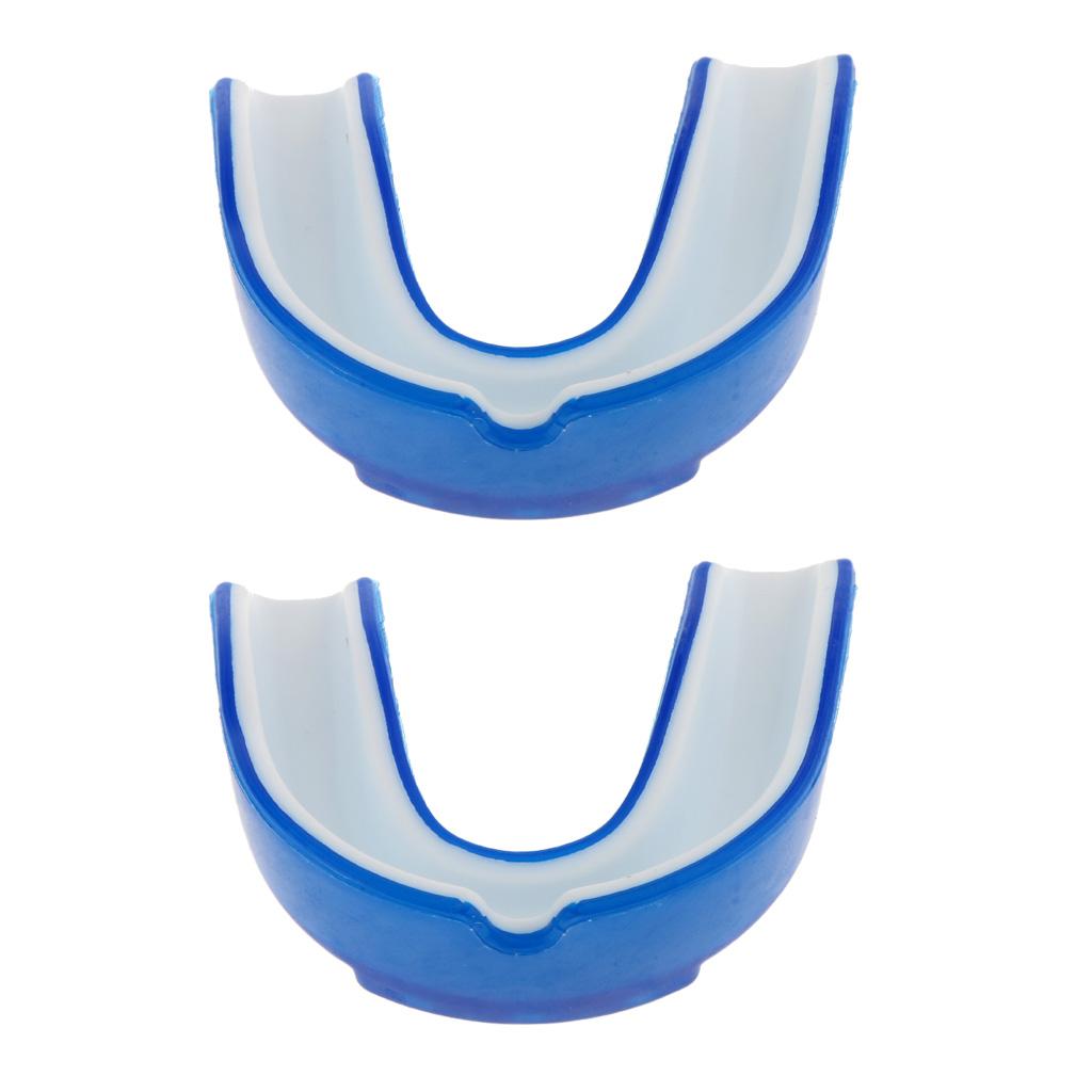 2 Silicone Alignment Mouth Guards Boxing MMA Teeth Protector Gum Shield Blue