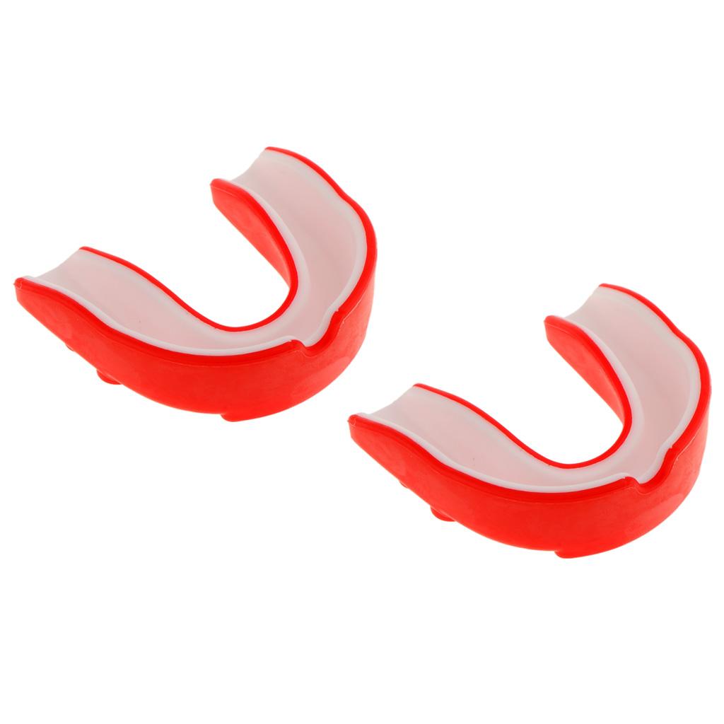 2x Silicone Alignment Mouth Guards Boxing MMA Teeth Protector Gum Shield Red