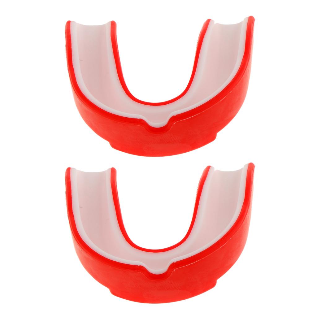 2x Silicone Alignment Mouth Guards Boxing MMA Teeth Protector Gum Shield Red