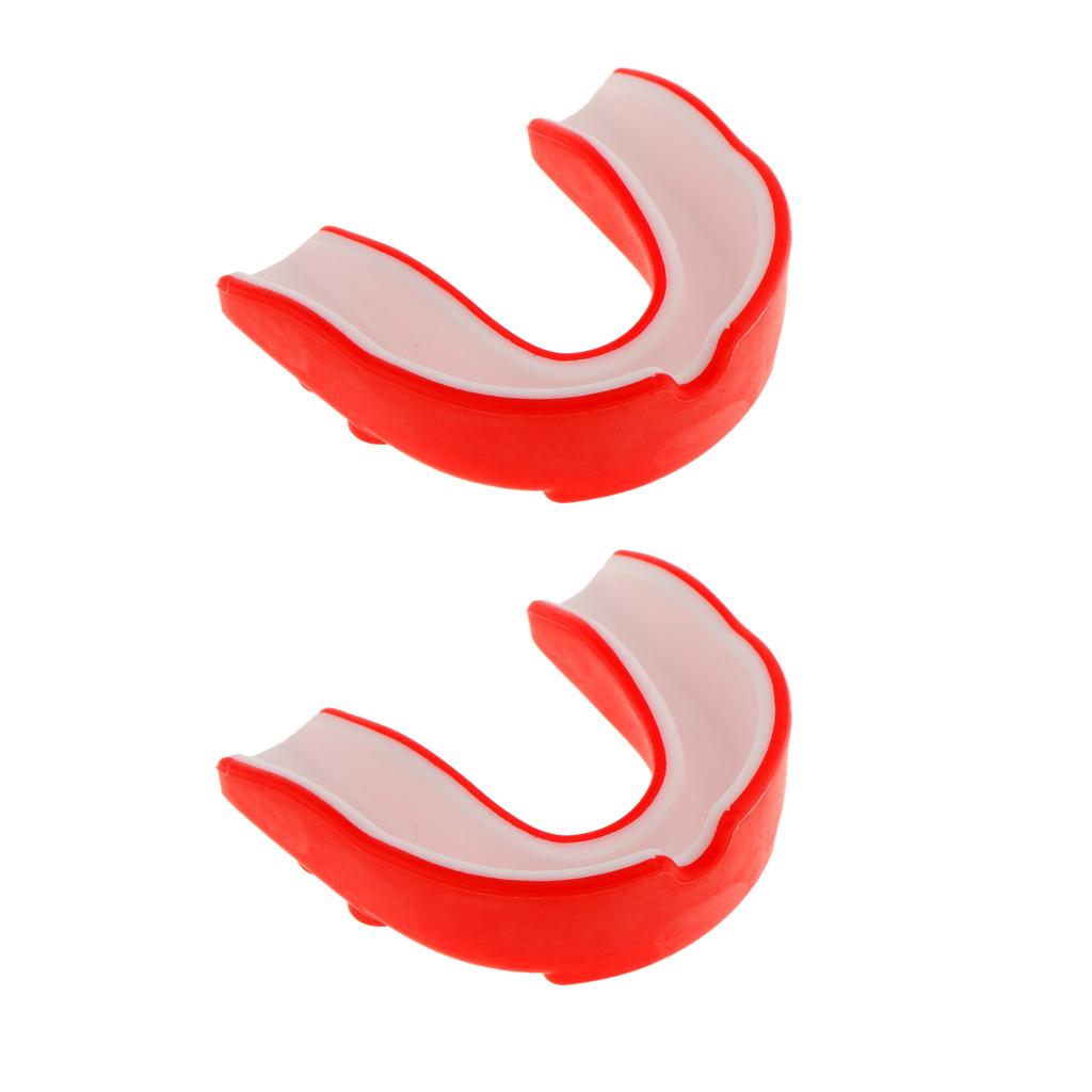 2x Silicone Alignment Mouth Guards Boxing MMA Teeth Protector Gum Shield Red