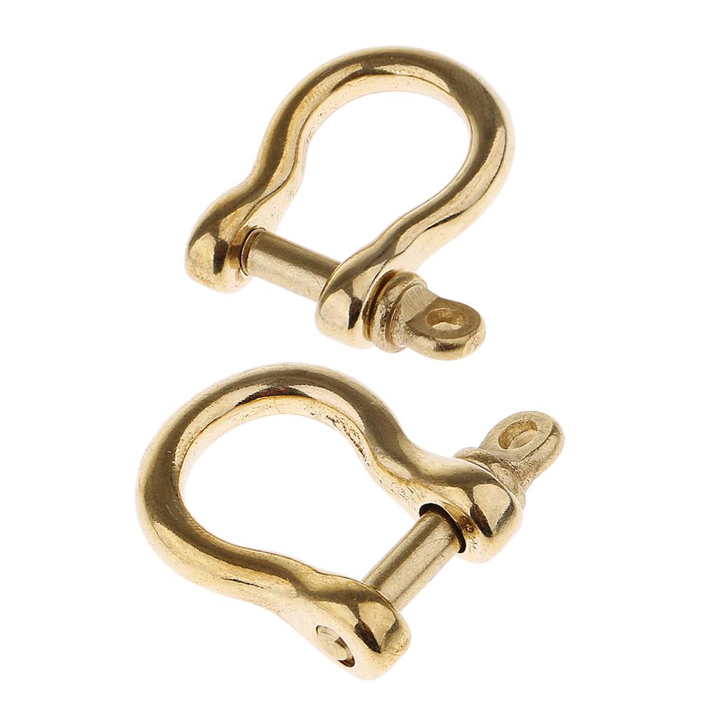 2 Pieces Brass O Shape Shackle Outdoor Rope Paracord Bracelet Buckle