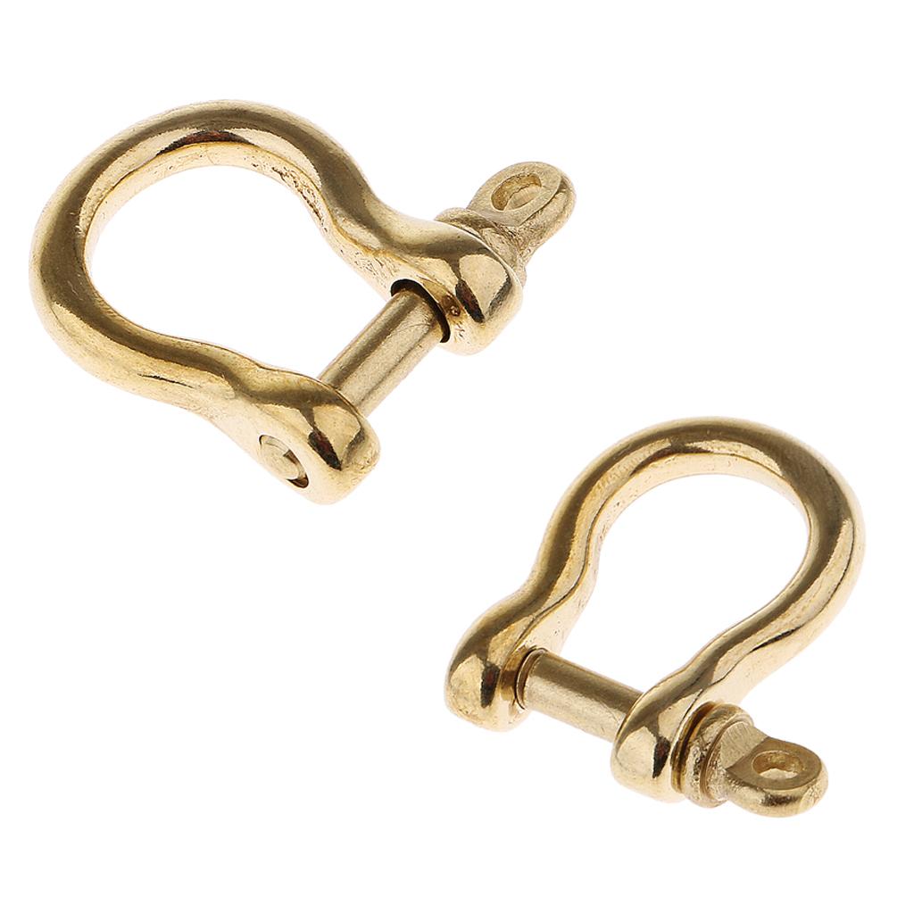 2 Pieces Brass O Shape Shackle Outdoor Rope Paracord Bracelet Buckle
