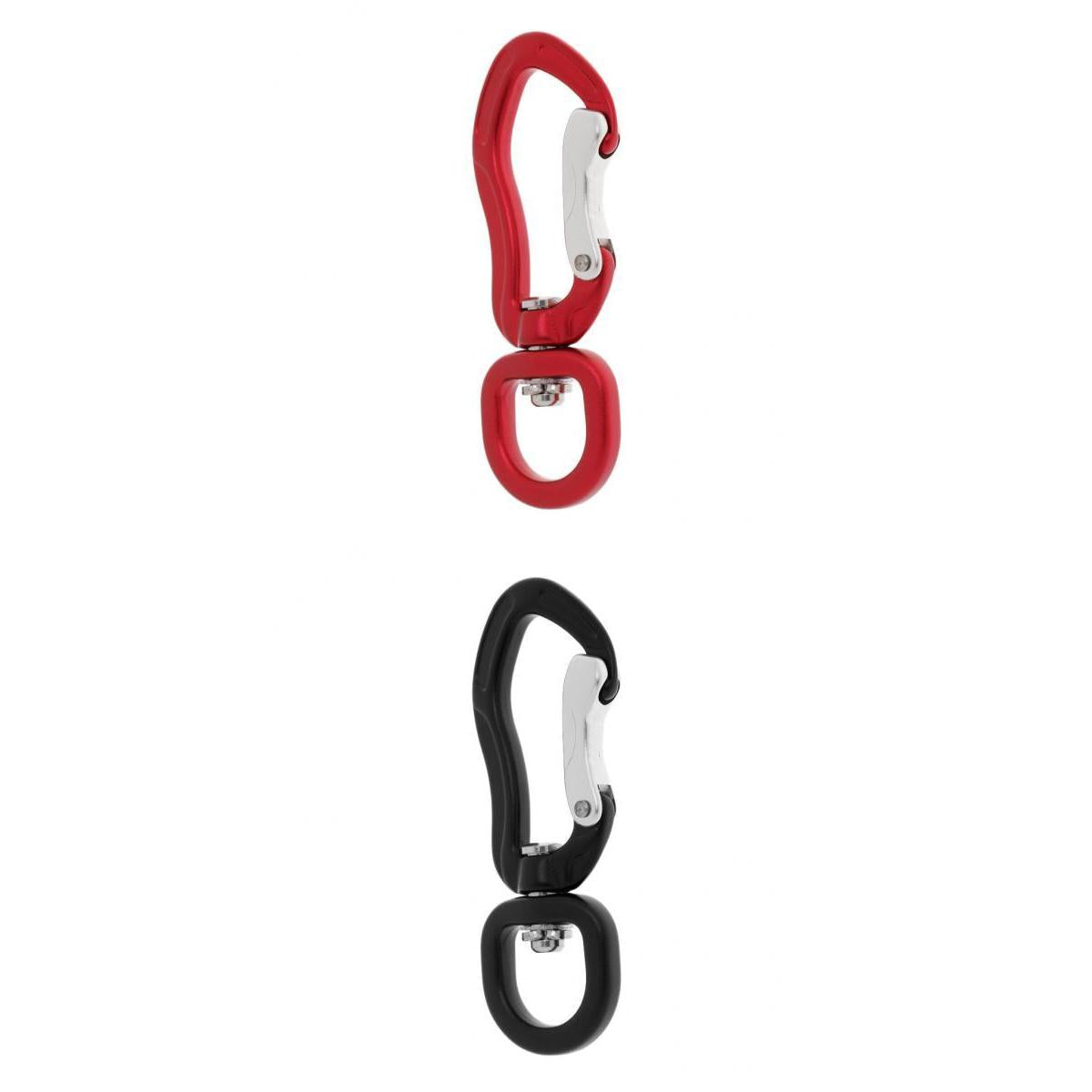 2x 400KG Swivel Carabiner Hanging Connect Hook for Climbing Hiking Red Black