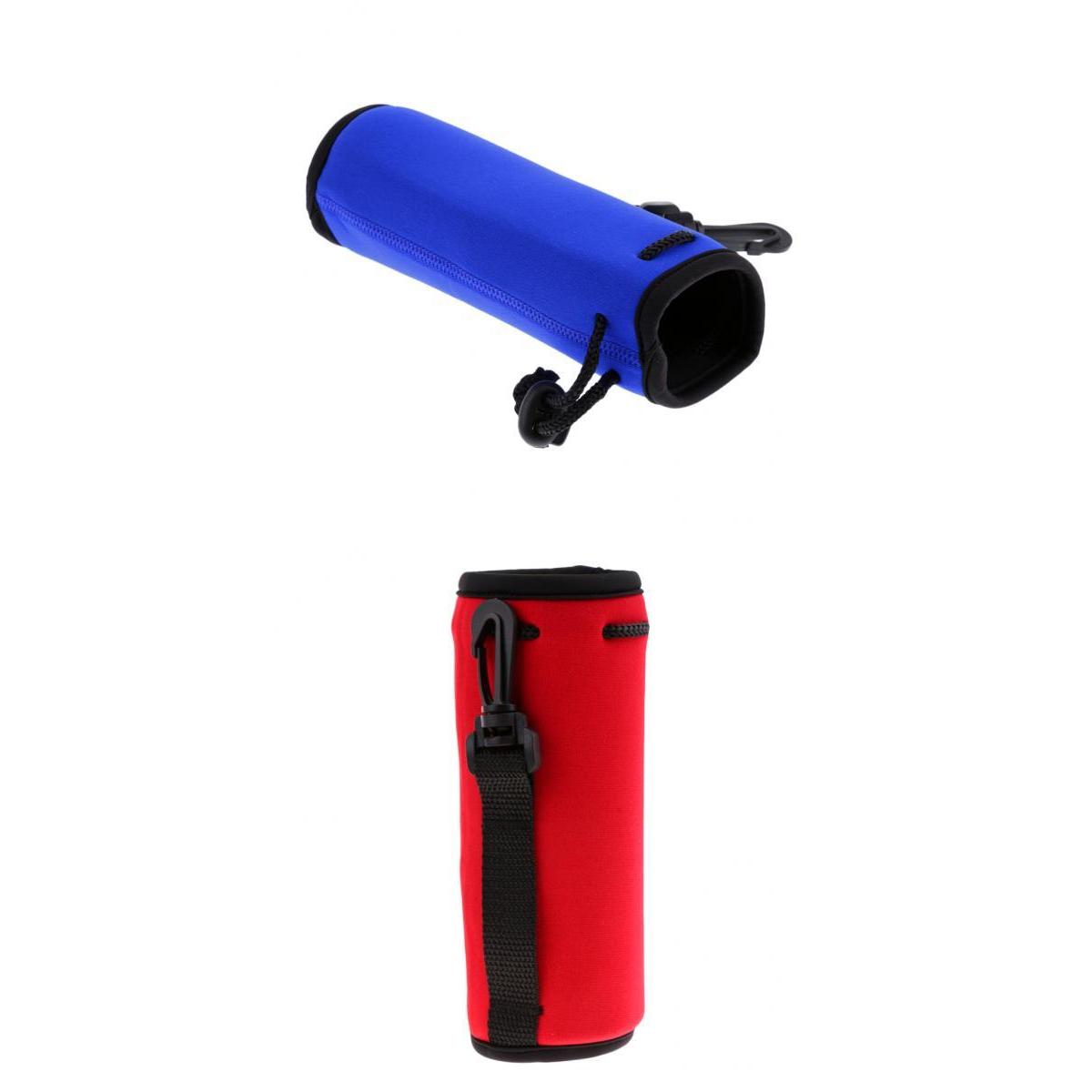 2x Neoprene Sport Water Bottle Holder Sleeve for Camping Hiking Backpacking