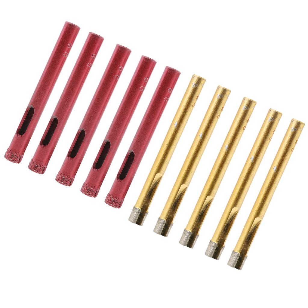10x Diamond Holesaw Tile Ceramic Glass Slate Porcelain Marble Drill Bits 8mm