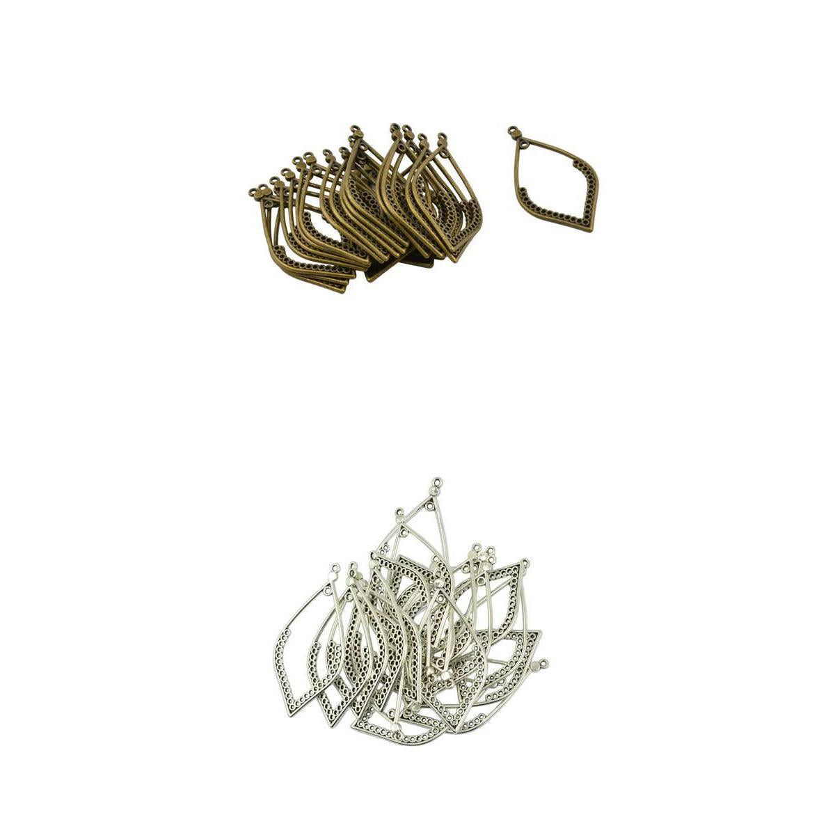 40 Pieces Bulk Chandelier Earring DIY Finding Hollow Leaf Charms Making