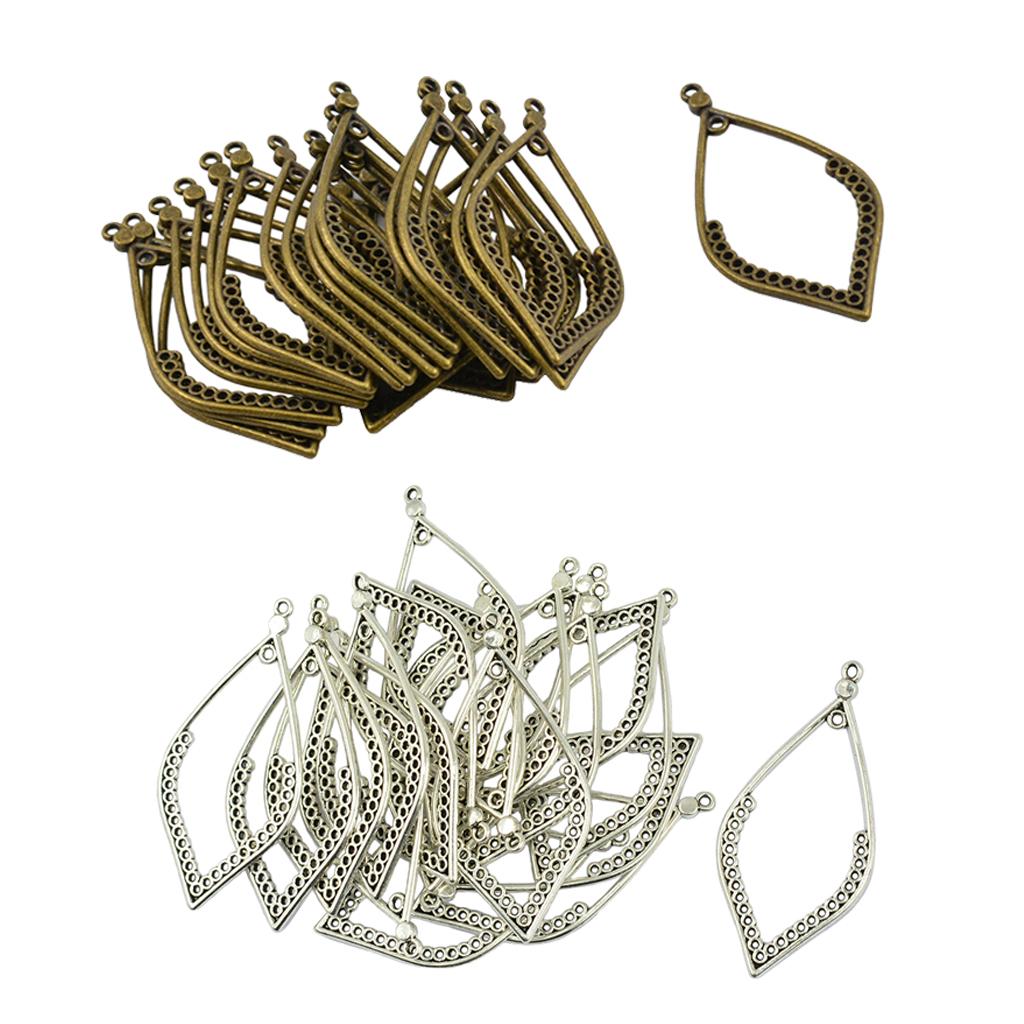 40 Pieces Bulk Chandelier Earring DIY Finding Hollow Leaf Charms Making