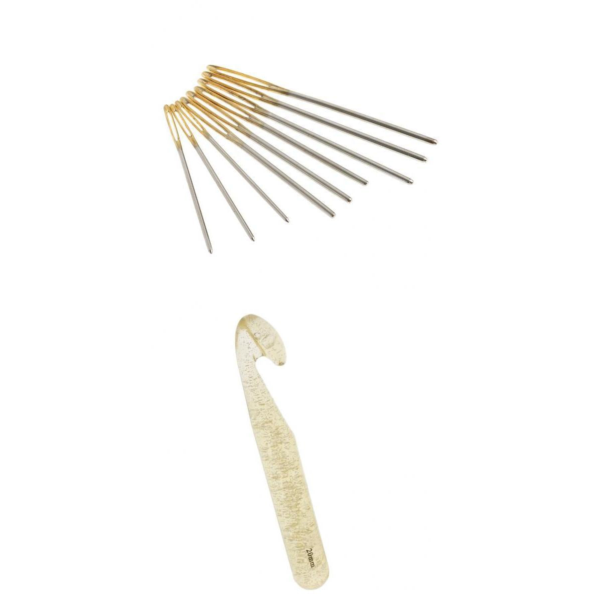 10x Large-eye Blunt Stitching Needles Crochet Hook For Hand Sewing Knitting