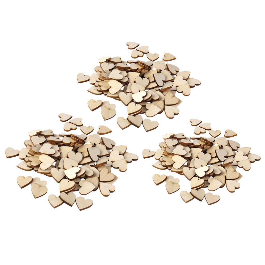 200 Pcs Basswood Blank Peach Heart Embellishments for DIY Crafts 20,30,40mm