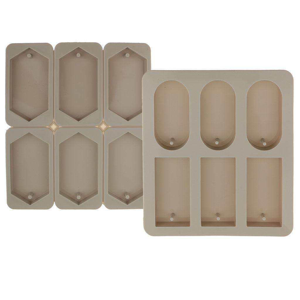 2 Pieces 6Cavity Silicone Aroma Wax Tablet Mold Wax Soap Candle Making Mould