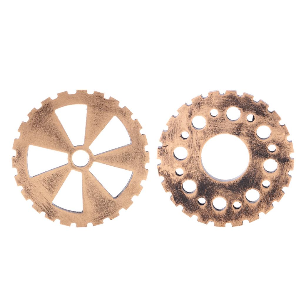 2Pcs Rustic Wooden Circle Gear Home Bar Wall Hanging Art Craft Ornament #4
