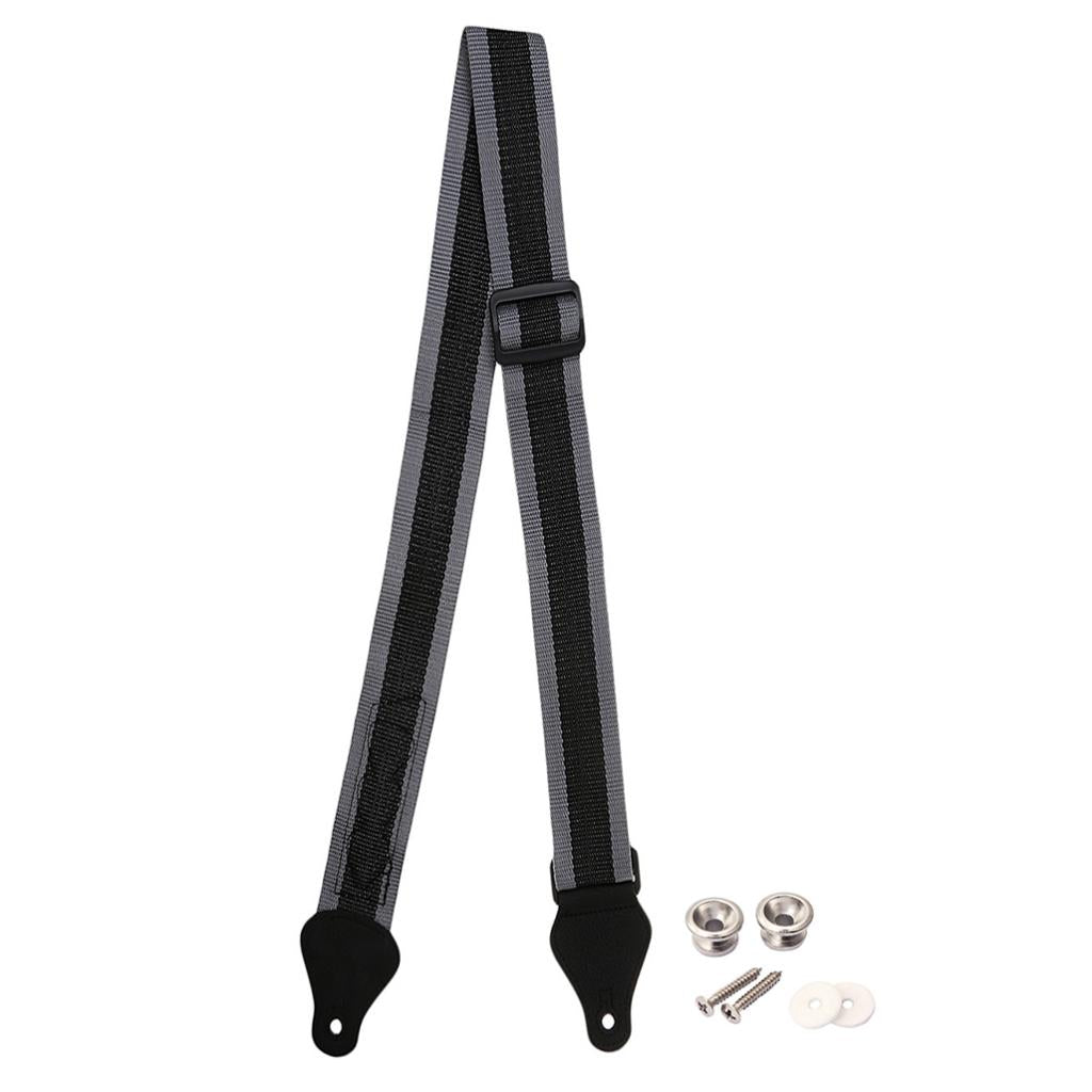 Acoustic Electric Guitar Strap with 3 Picks Holder&2pcs Strap Lock Button