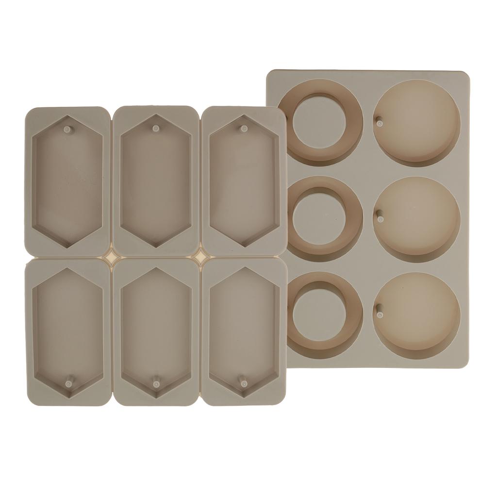 2 Pieces Silicone Resin Casting Wax Tablet Mold Wax Soap Candle Making Mould