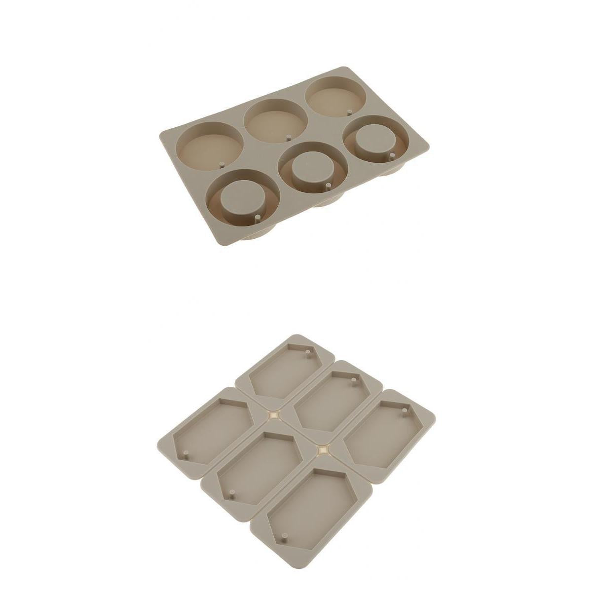 2 Pieces Silicone Resin Casting Wax Tablet Mold Wax Soap Candle Making Mould
