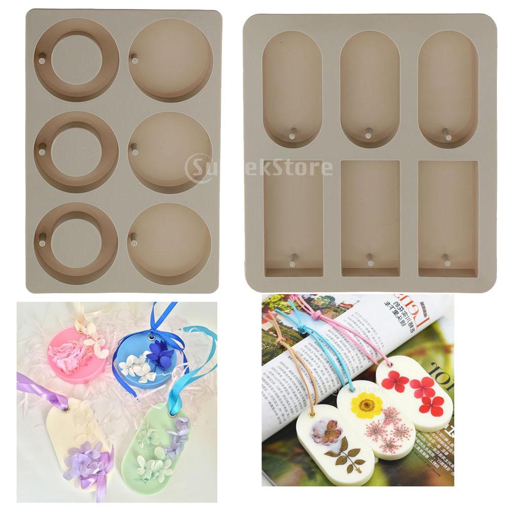 12 Cavity Silicone Round Rectangle Mold Wax Soap Jewelry Making Mould Tool