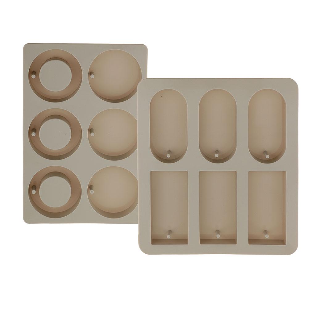 12 Cavity Silicone Round Rectangle Mold Wax Soap Jewelry Making Mould Tool