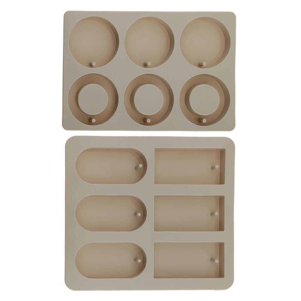12 Cavity Silicone Round Rectangle Mold Wax Soap Jewelry Making Mould Tool