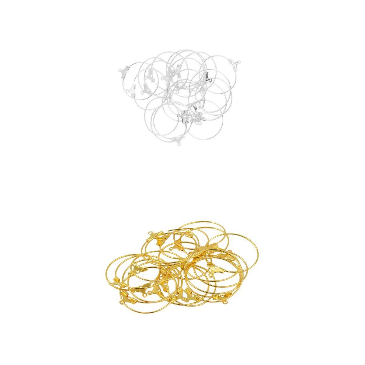 40 Pieces Round Beading Hoop Earring Hook Connectors DIY Jewelry Findings