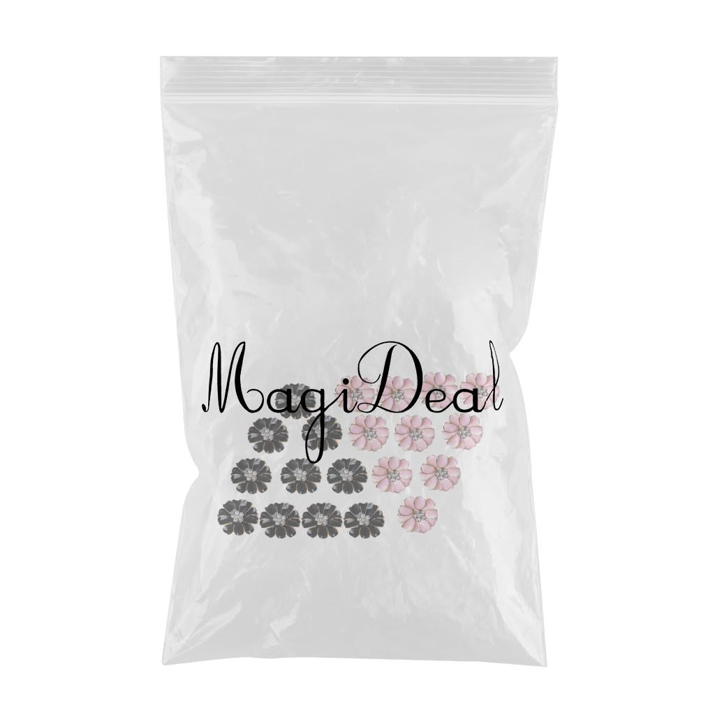 20 Pieces Enemal Metal Flower Flatback Buttons Embellishments DIY Craft