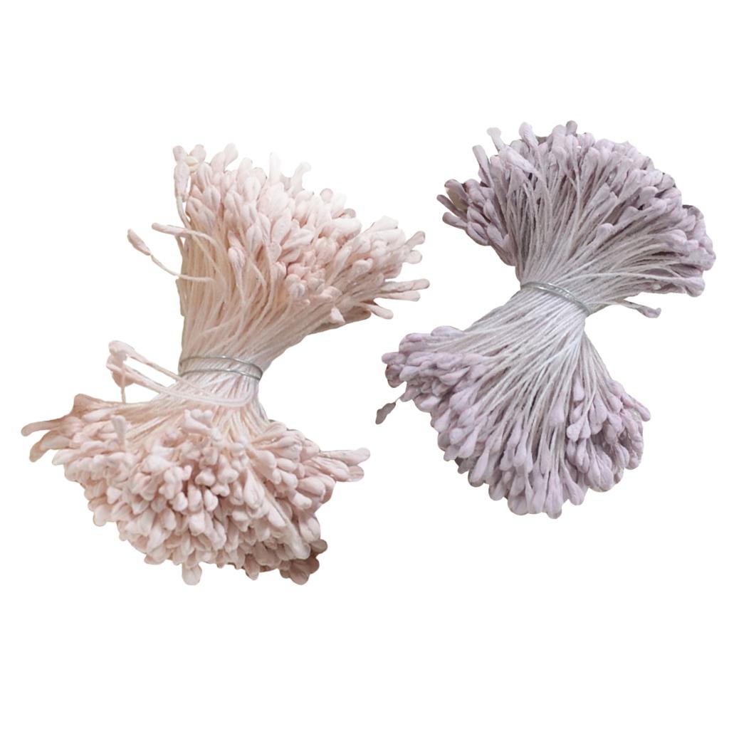 720 Pieces Mixed 6cm Artificial Pearl Double Heads Flower Stamen Pistil