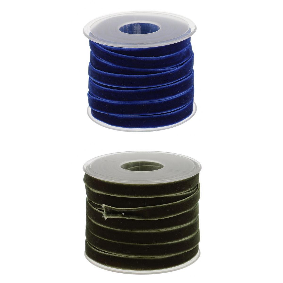 2x20 Yard of Colors 10mm Wide Velvet Ribbon Roll Sewing Trims DIY Crafts