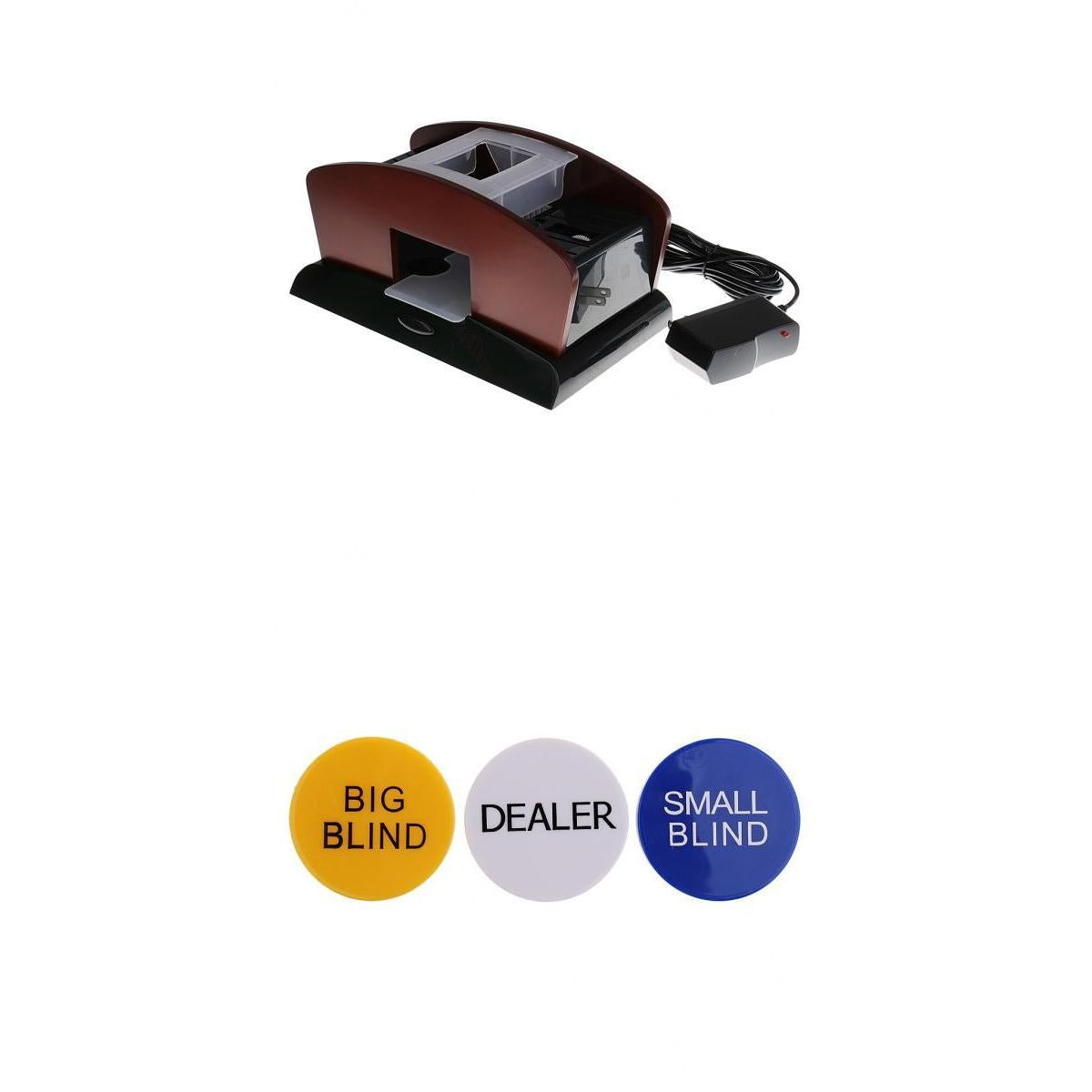2 Deck Wood Card Shuffler Double Use Shuffling Machine w/ Dealer #2