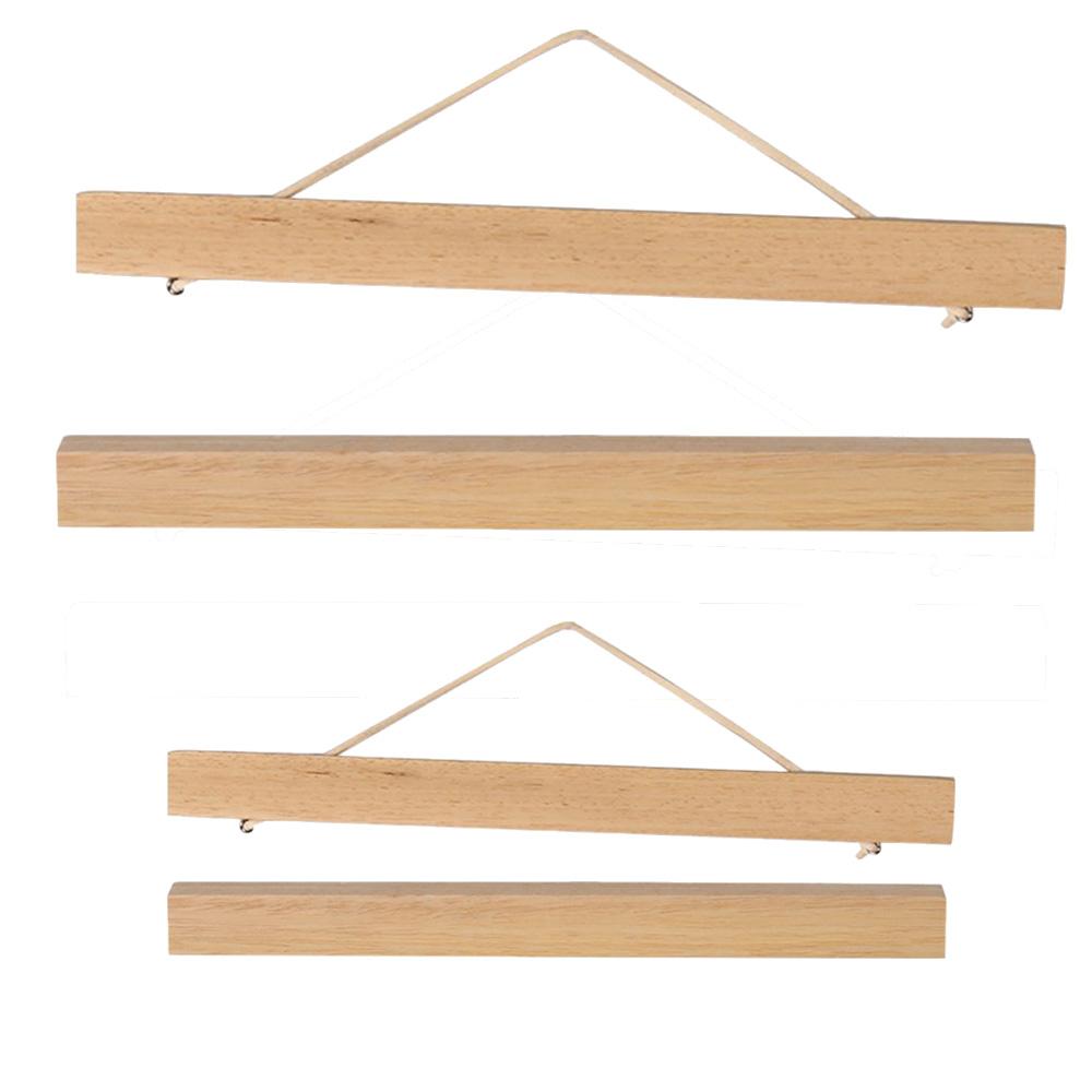 2Pcs Magnet Wooden Picture Frame DIY Photo Poster Painting Hanger Ramin Wood