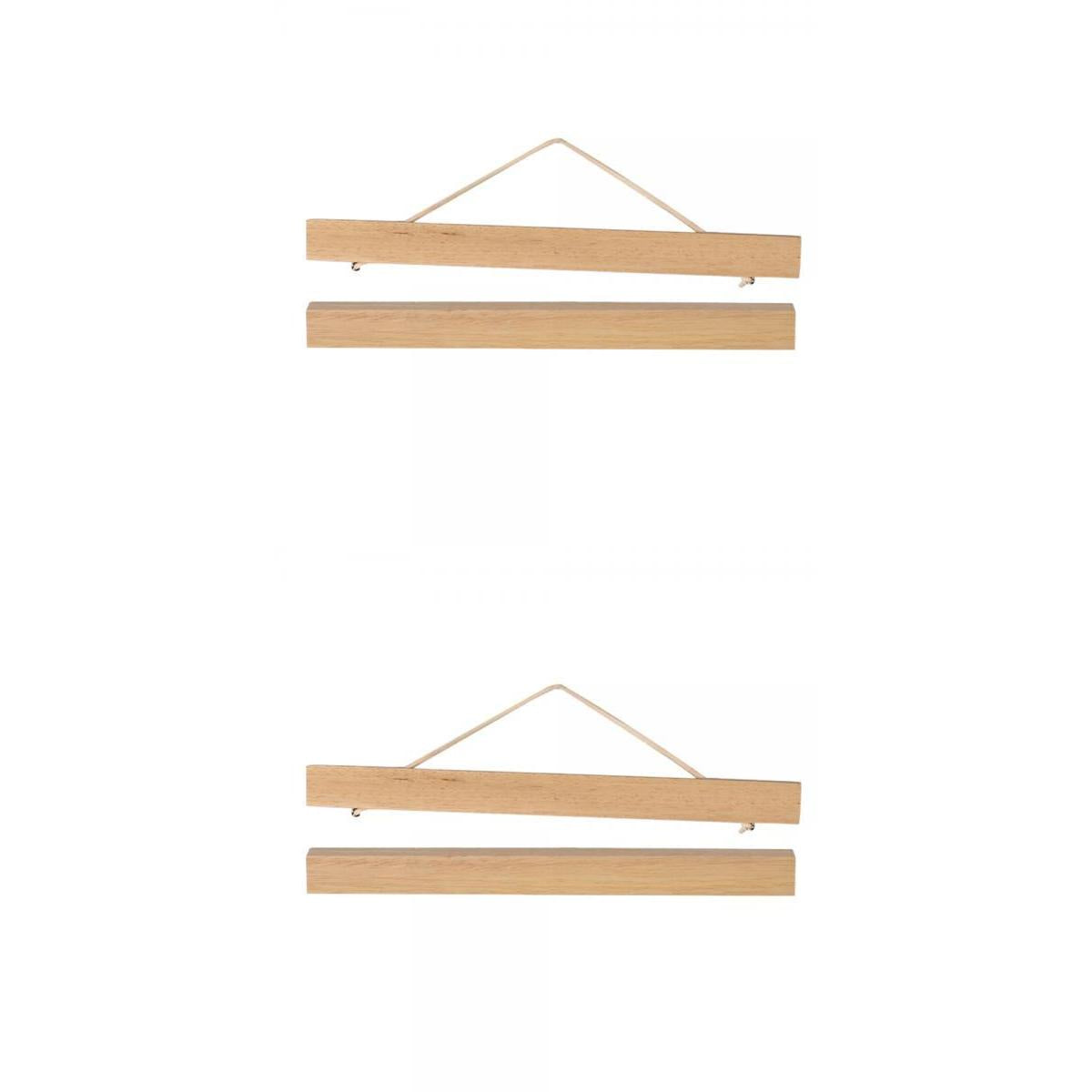 2Pcs Magnet Wooden Picture Frame DIY Photo Poster Painting Hanger Ramin Wood