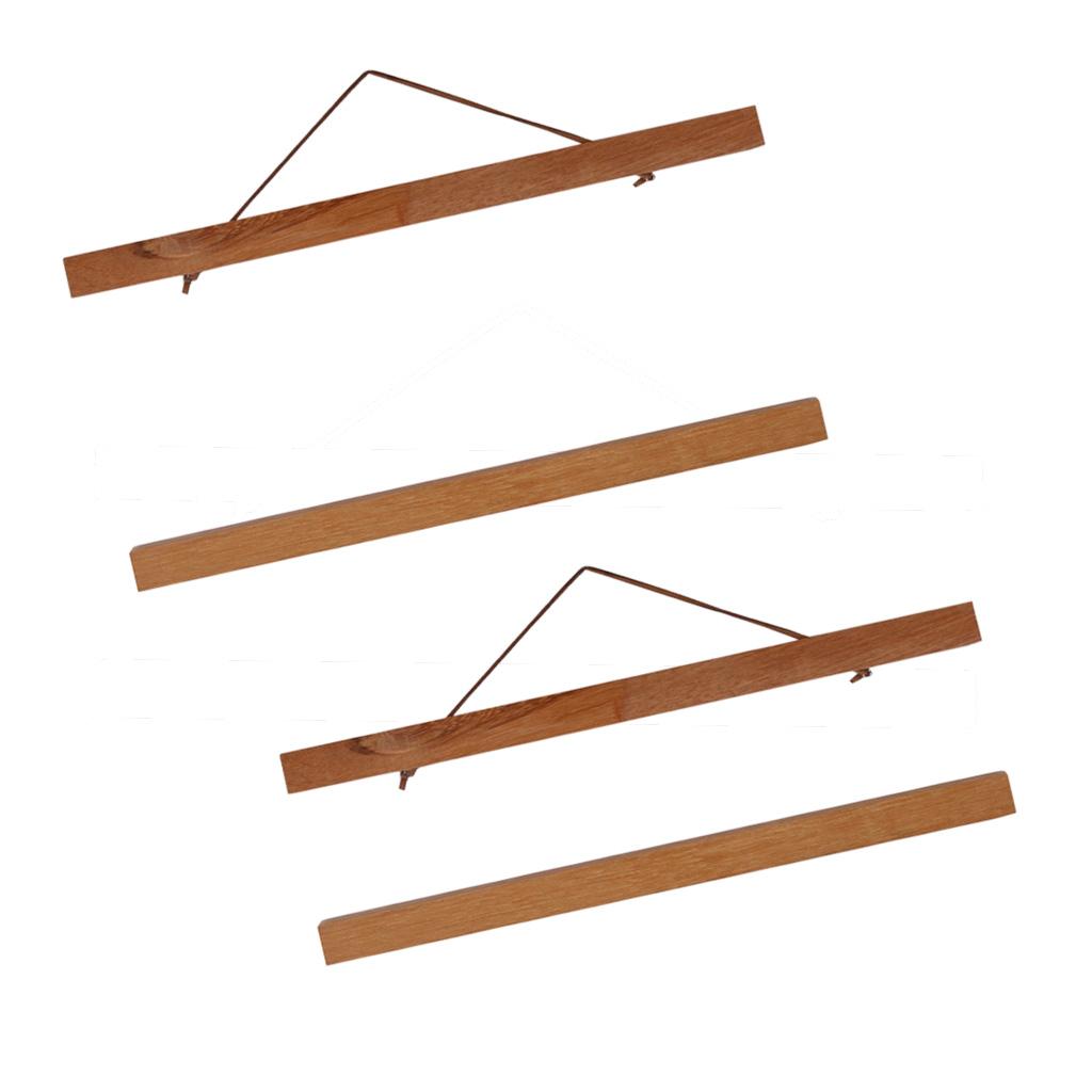 2Pcs Magnet Wooden Picture Frame DIY Photo Poster Painting Hanger Teak Wood