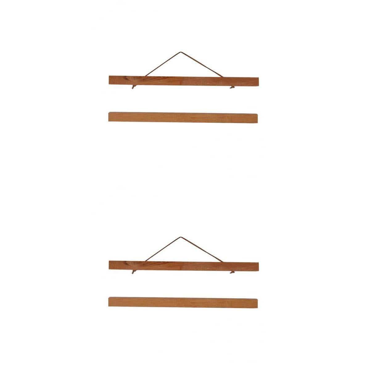 2Pcs Magnet Wooden Picture Frame DIY Photo Poster Painting Hanger Teak Wood