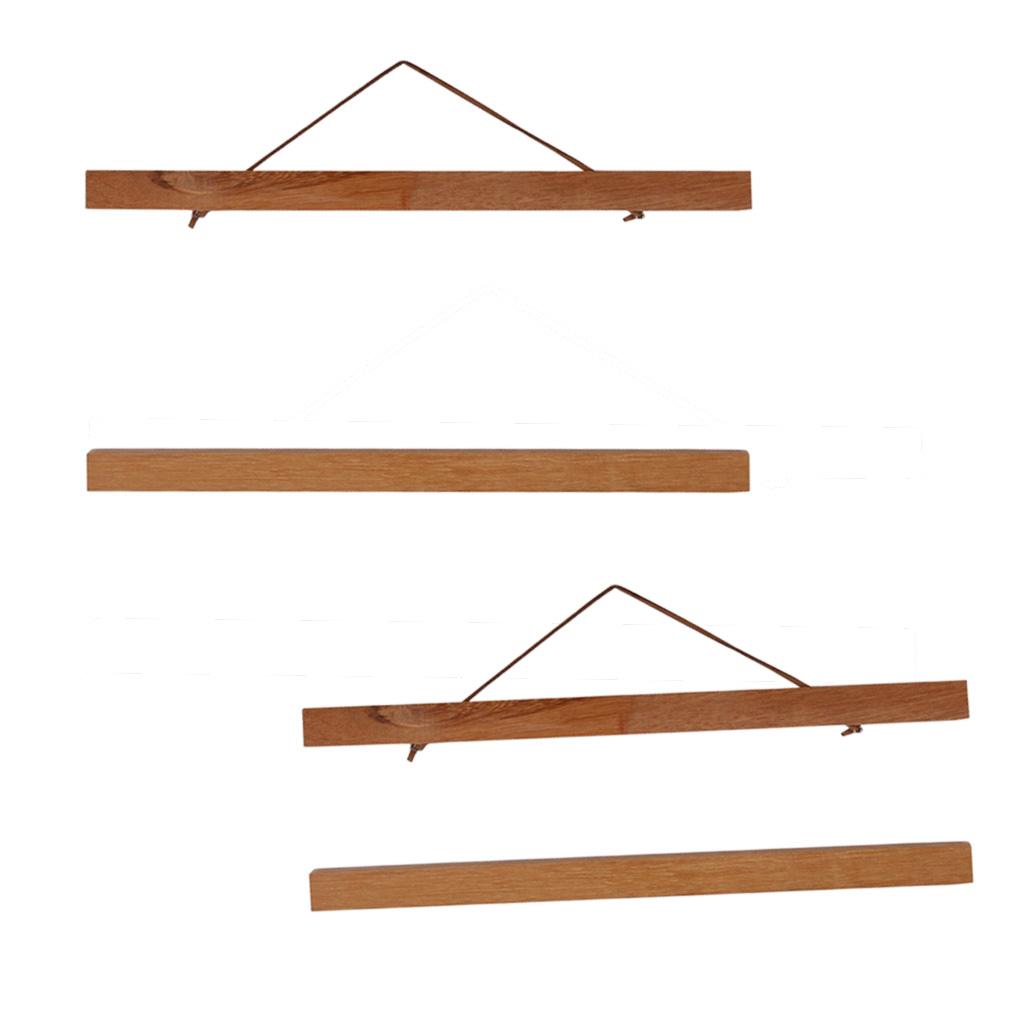 2Pcs Magnet Wooden Picture Frame DIY Photo Poster Painting Hanger Teak Wood