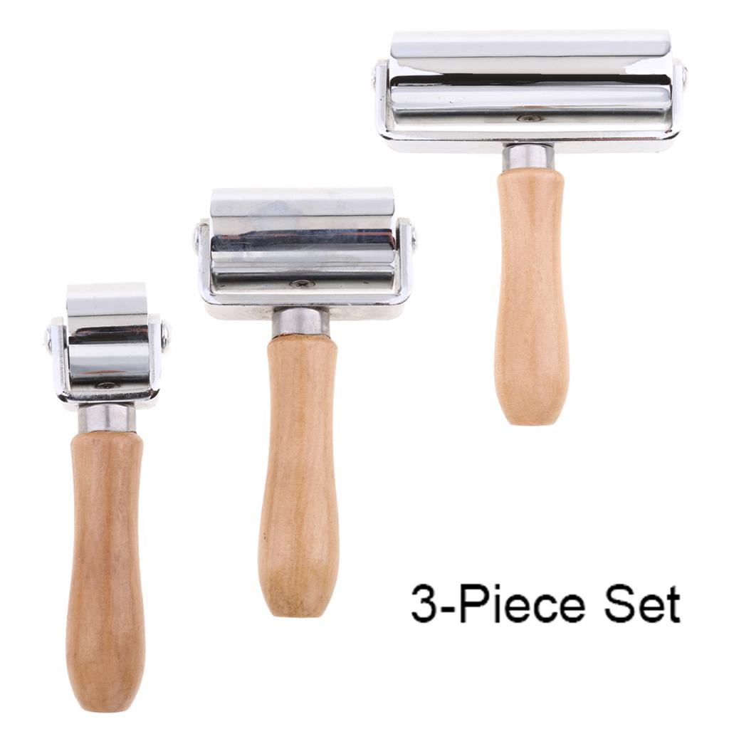 3Piece Manual Leathercraft Leather Press Edge Roller Leather Glue Laminating