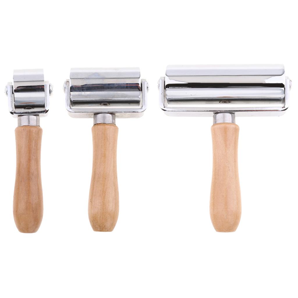 3Piece Manual Leathercraft Leather Press Edge Roller Leather Glue Laminating