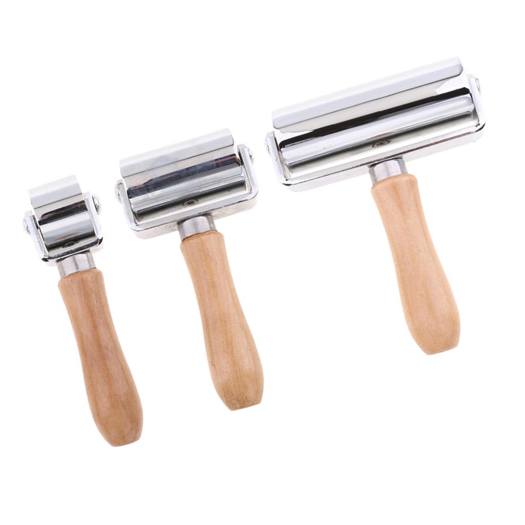 3Piece Manual Leathercraft Leather Press Edge Roller Leather Glue Laminating
