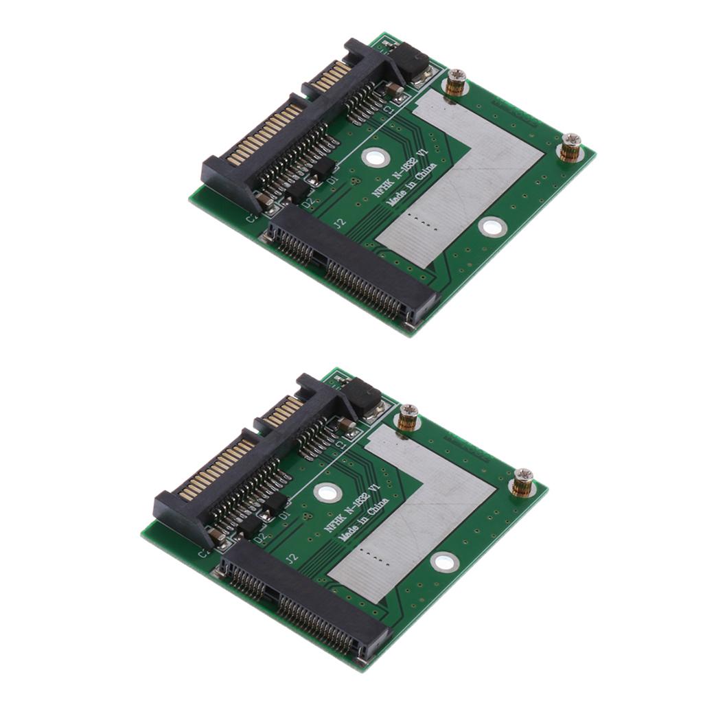 2Pcs Mini PCI-E mSATA SSD to 2.5'' SATA Adapter Card Converter Module Board