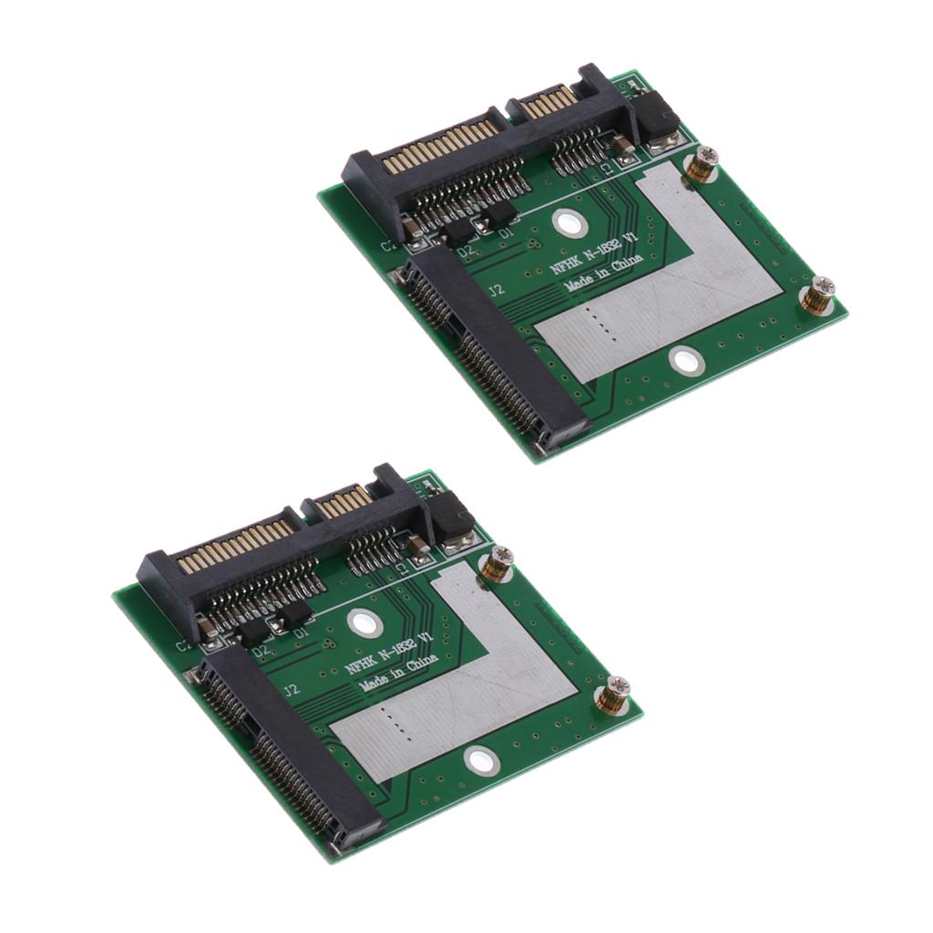 2Pcs Mini PCI-E mSATA SSD to 2.5'' SATA Adapter Card Converter Module Board