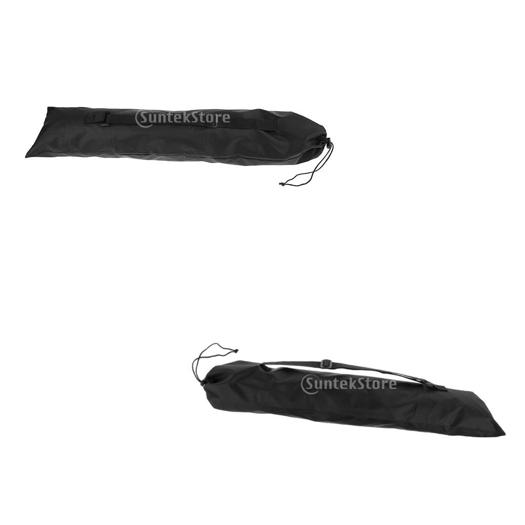 2pcs Foldable Alpenstock Hiking Walking Stick Storage Pouch Carry Bag Black