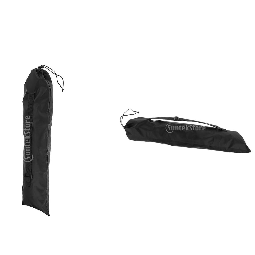 2pcs Foldable Alpenstock Hiking Walking Stick Storage Pouch Carry Bag Black