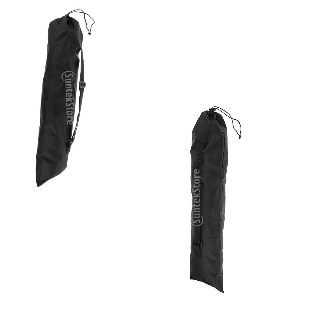 2pcs Foldable Alpenstock Hiking Walking Stick Storage Pouch Carry Bag Black