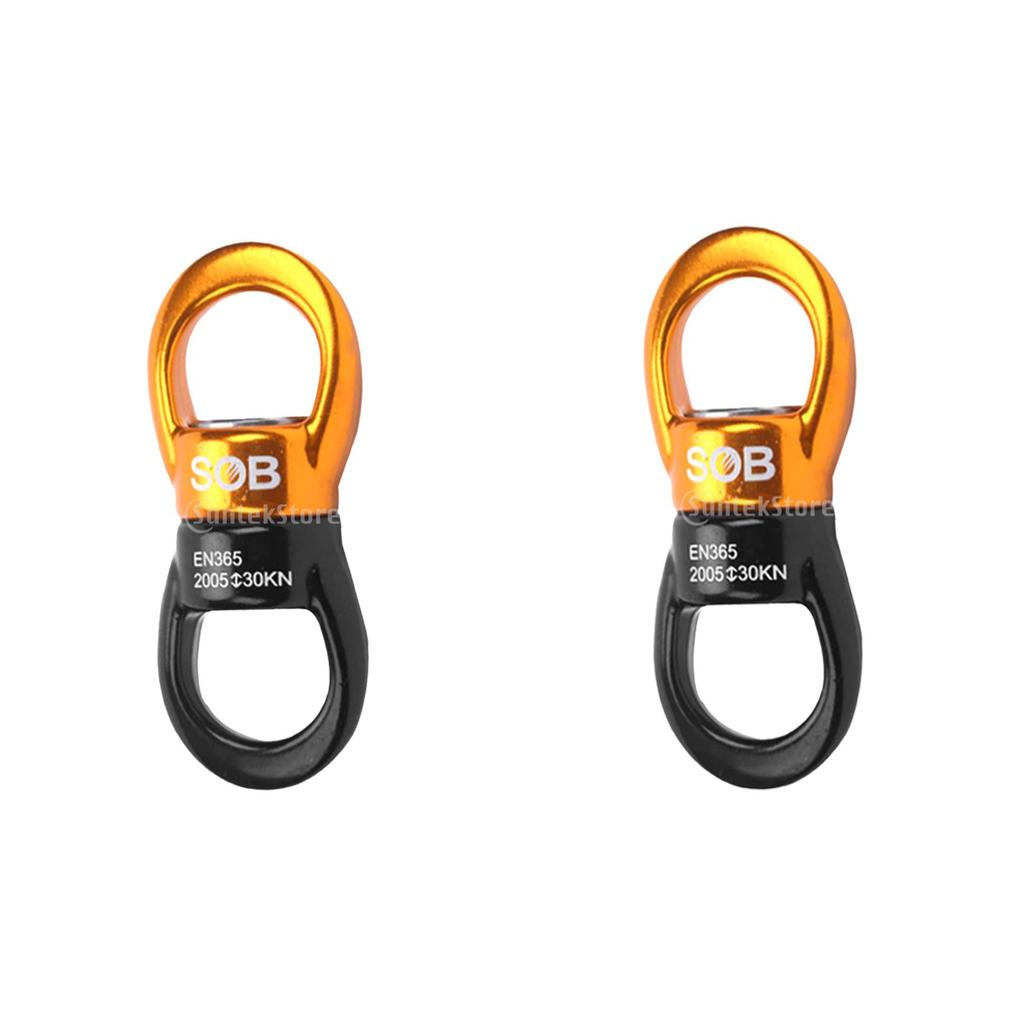 2pcs 30KN Rock Climbing Swivel Rotor Hook Swivel Ring Rotary Connector 83mm