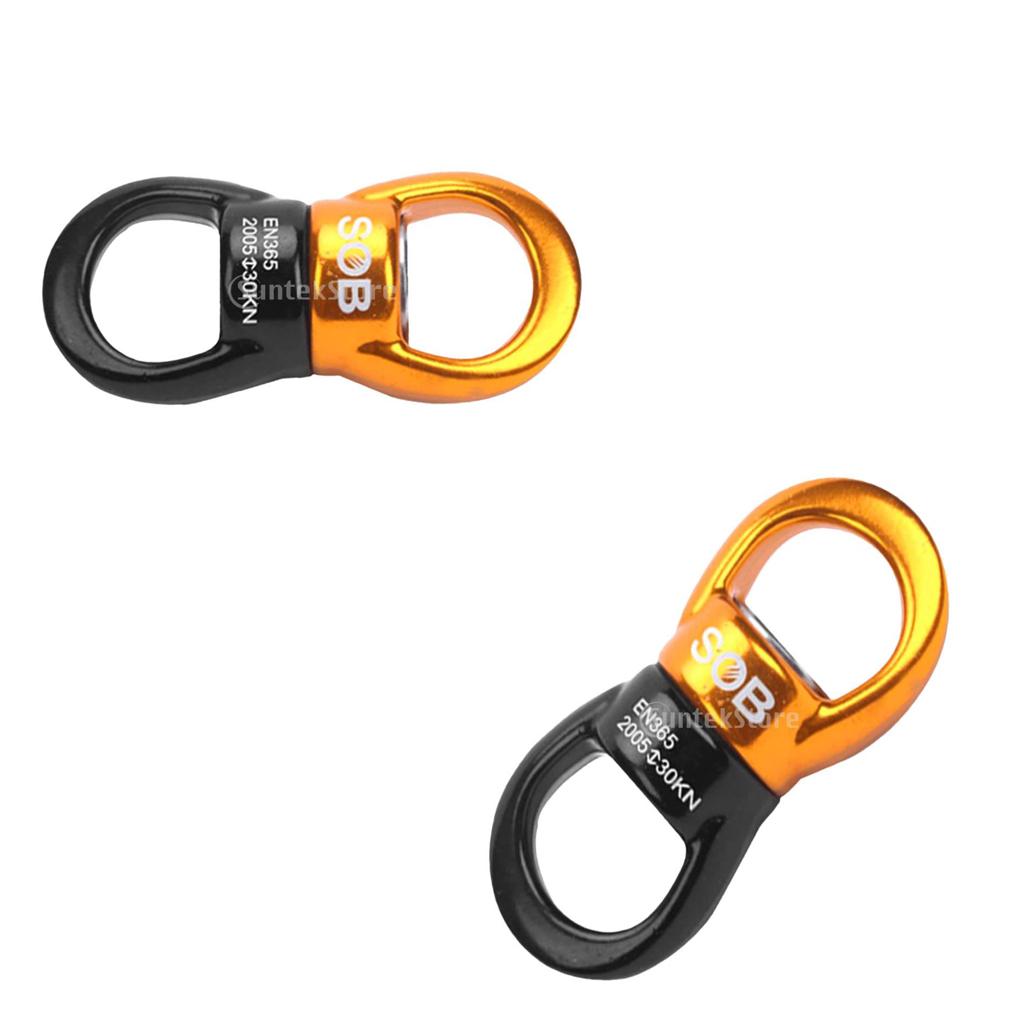 2pcs 30KN Rock Climbing Swivel Rotor Hook Swivel Ring Rotary Connector 83mm