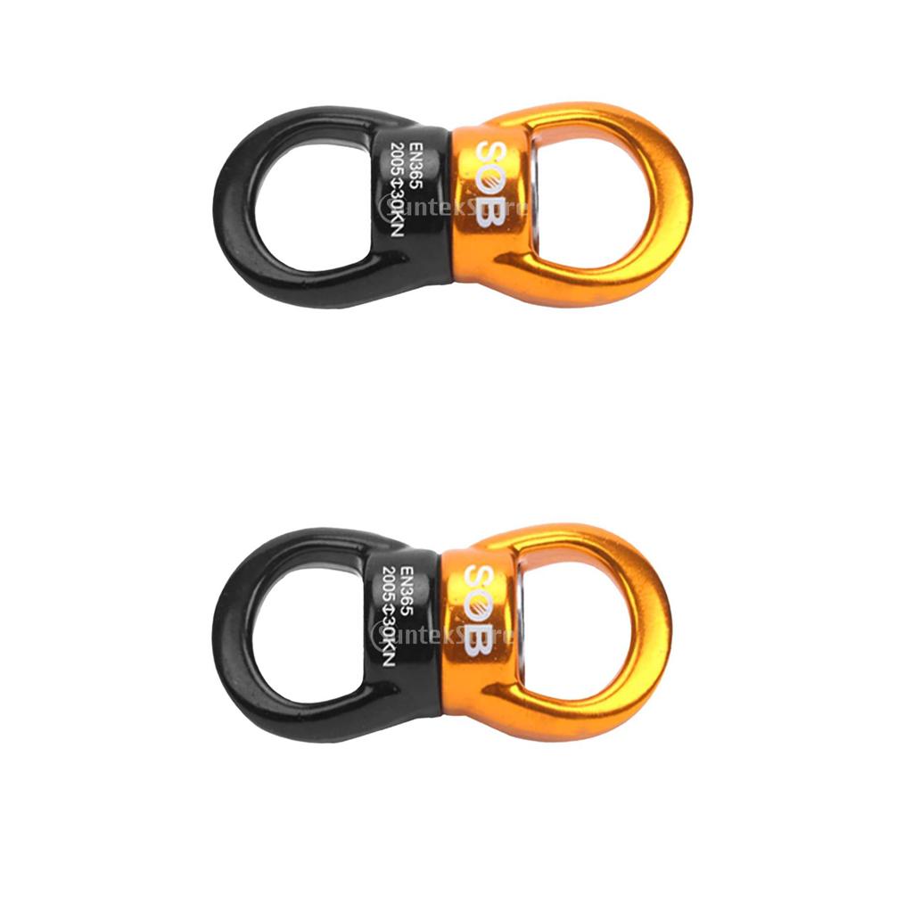 2pcs 30KN Rock Climbing Swivel Rotor Hook Swivel Ring Rotary Connector 83mm